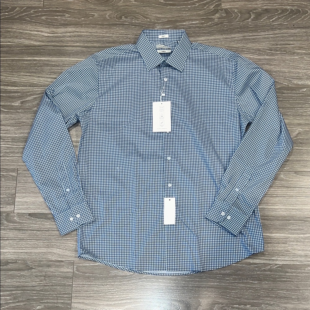 Lucky Brand Navy Checkered Button Down Shirt